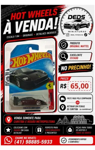 Hot Wheels - Ferrari F40 Competizione - Original Mattel (Novo no Blister)