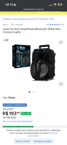 Caixa de som amplificadora the black sound
