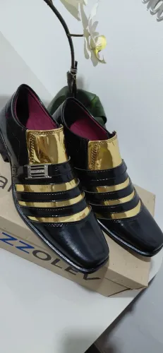 Sapato social preto com dourado N40