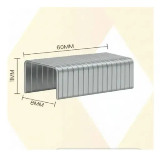 grampo para grampeador tapeceiro prof. c/ 1.000 grampos 8mm cromado bom-5571