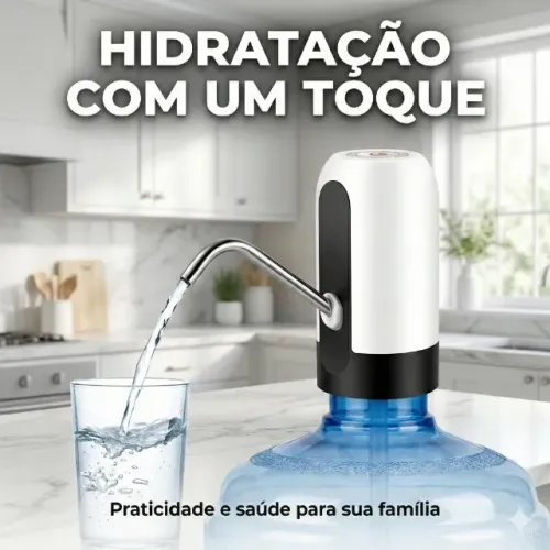 B-Max Bomba De Água Para Galão Dispensador Elétrico Branco BM760 Recarregável Via USB