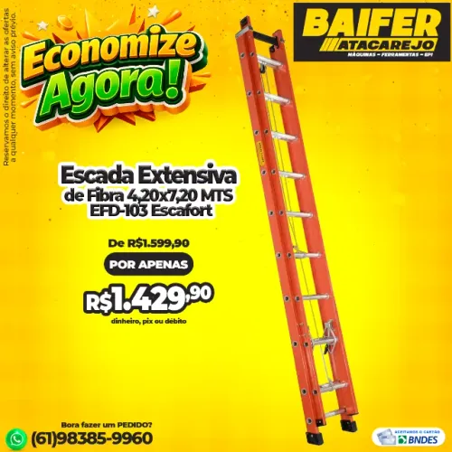 Escada Extensiva de Fibra 4,20x7,20 MTS EFD-103 Escafort