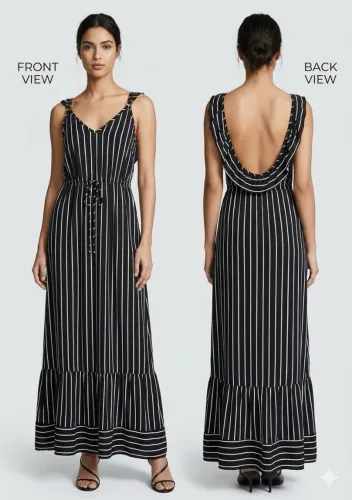 Vestido risca de giz