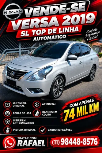 Nissan Versa SL 1.6 16V Flexstart 4P Aut. 2019