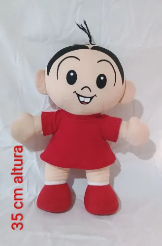 Boneca antiga de tecido personagem Mônica da turma da mônica 35 cm altura 