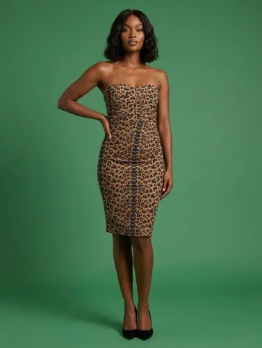 Vestido animal print curto, Victor Hugo ,tamanho M