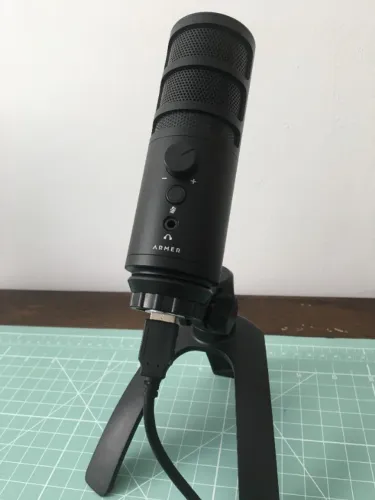 Microfone USB Armer com Suporte de Mesa ? Funcionando Perfeitamente