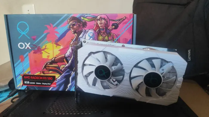 PLACA DE VÍDEO OX RX580 8GB POUQUÍSSIMO USADA