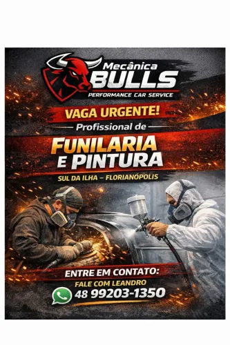 VAGA URGENTE! FUNILARIA E PINTURA AUTOMOTIVA