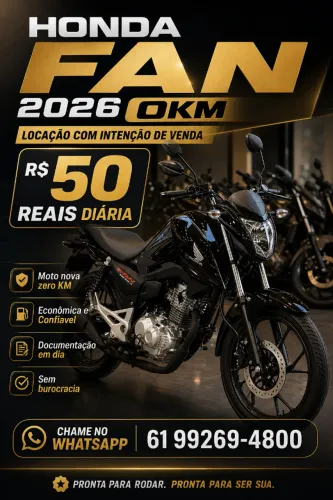 ALUGUEL DE MOTOS 0KM | COM INTENÇÃO DE VENDA | SEM BUROCRACIA