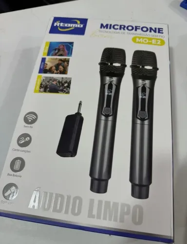 Kit microfone duplo sem fio