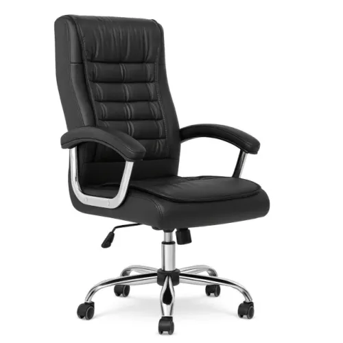 Cadeira Presidente Luxo Concha Dupla Syncron Couríssimo Preto Premium 30017