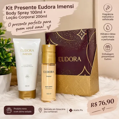 Kit presente Eudora Imensi - Body Spray 100ml + Loção Corporal 200ml