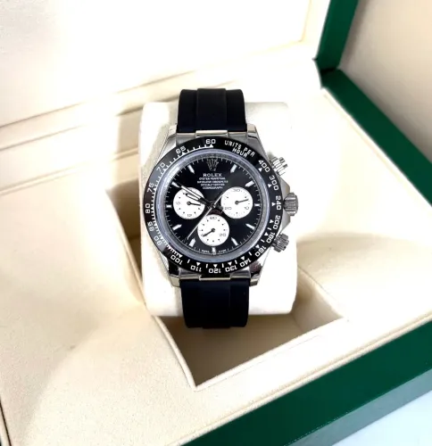 Relógio Daytona Panda Preto Oysterflex Vidro Safira - 40mm - Com Caixa