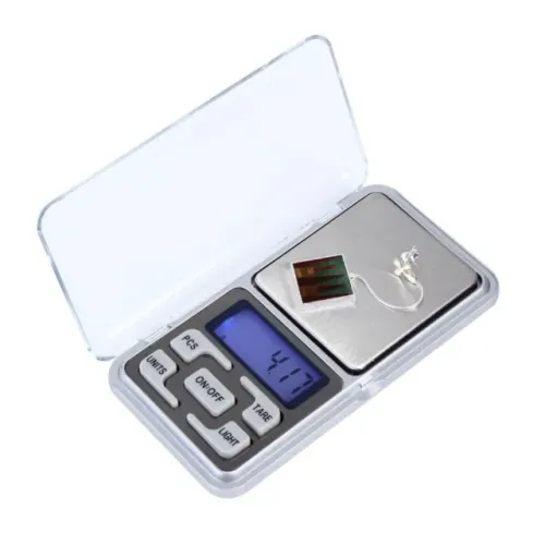 Mini Balança Digital com Visor Iluminado Precisão de 0,1g a 500g