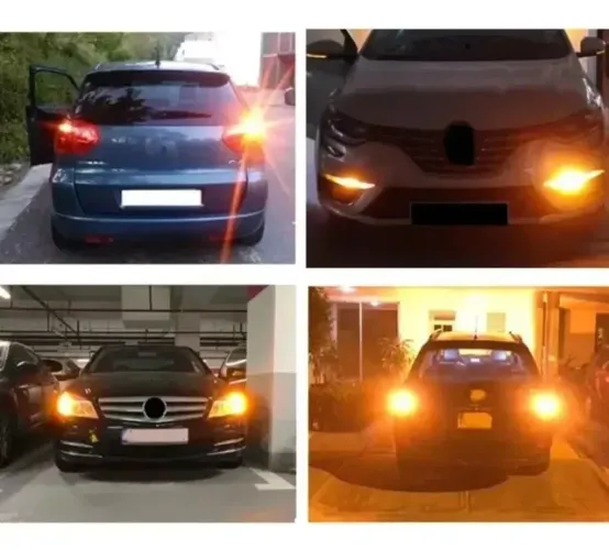 Par Lâmpada 144 Led Seta Pisca Ba15s Ambar Canbus 44w 12V. 1 polo ou 2 polos 