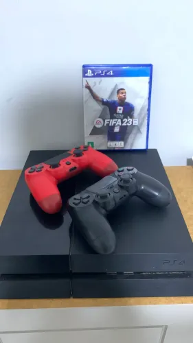 PS4 FAT 500GB + 2 Controles + FIFA 23