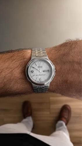 Relógio Citizen Eco-Drive E100 Solar Aço - Calendário Duplo