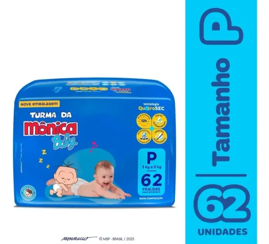 Vende-se pacotão de fraldas P da Turma da Mônica (3 pacotes).