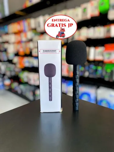 SUPORTE MÃO BASTÃO P/ ENTREVISTA ADAPTADOR MICROFONE LAPELA PRETO