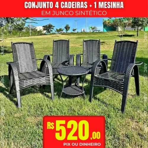 Conjunto Cadeira Junco Sintético
