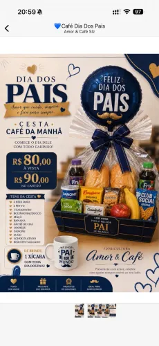 Cesta de café dia dos Pais