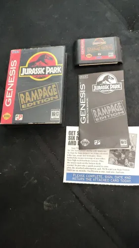 Jurassic Park Rampage Edition Sega Genesis Mega Drive Americano CIB! Raro! Impecável!