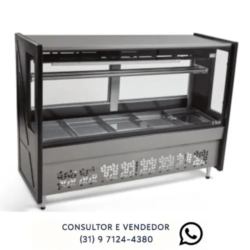 Balcão de Carnes 1,75M Preto Polar