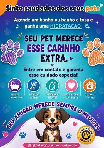 Banho e tosa em domicílio 