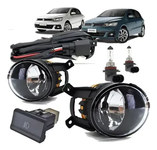 Kit farol milha Gol G7 Voyage C/lâmpadas(1ºlinha vidro)