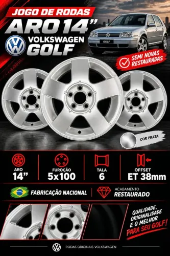 Jogo de rodas Golf 14"