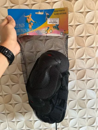 Kit de Proteção Completo - Joelheira, Cotoveleira e Luva (Skate/Patins/Bike)