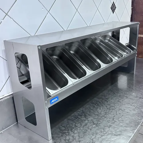 ? CONDIMENTADORA PROFISSIONAL AISA EM INOX + 6 CUBAS GN ?