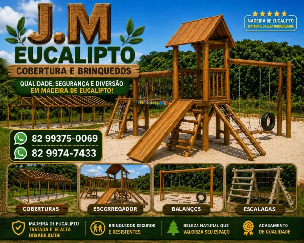 Faço brinquedos de eucalipto e coberturas