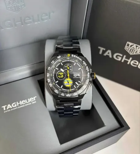 Relogio Tag Senna - Black - Pulseira aço preta - 43mm