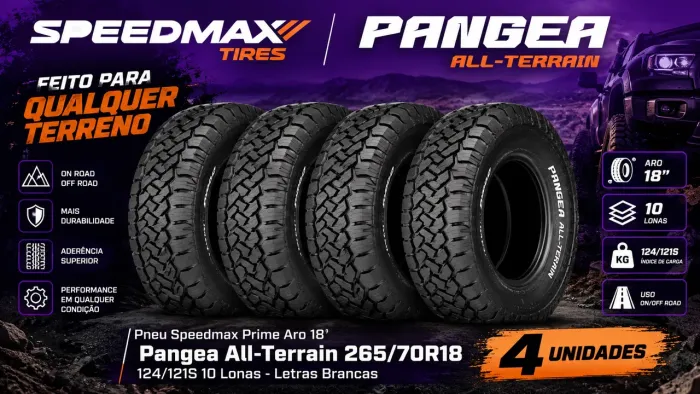 Jogo 4 Pneus All-Terrain Speed max prime pangea 265/70R18 NOVOS