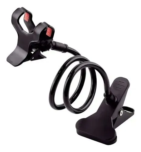 Suporte de Celular Articulado Flexível (Pescoço de Ganso / Garra de Mesa)<br>