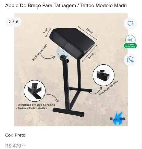 Apoiador de braço Tattoo ou manicure