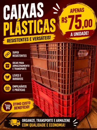 Caixas plásticas a venda