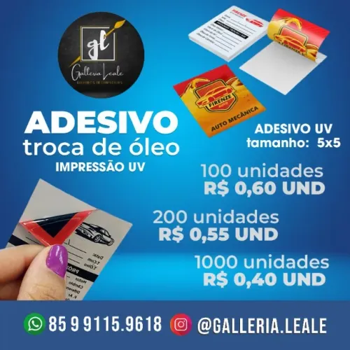 Etiquetas Para Troca De Óleo 5x7 Ou 6x6 Cm