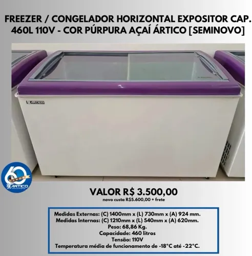FREEZER EXPOSITOR ARTICO 460L 110v