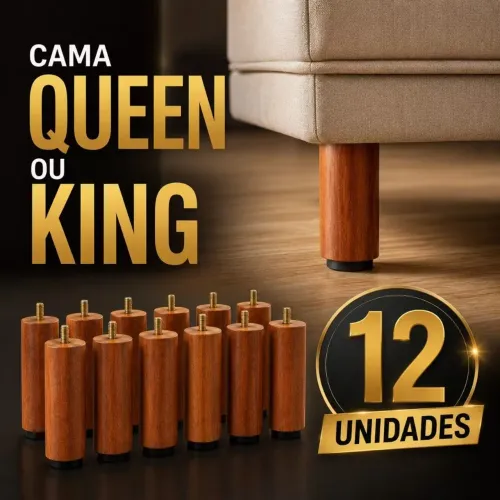 Pés cama madeira eucalipto (12 unidades)