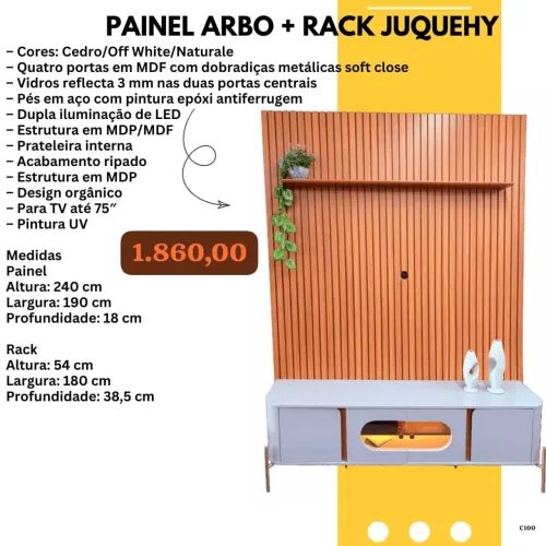 Rack Juquery + painel ripado / pague na entrega