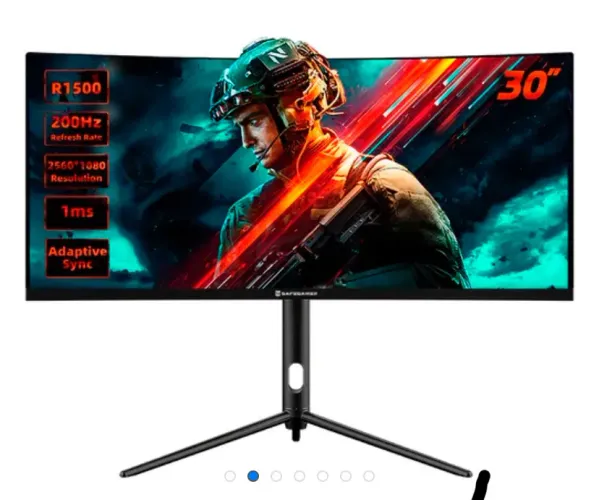 Monitor Gamer Curvo 30? UltraWide 200Hz 1ms Safe Gamer