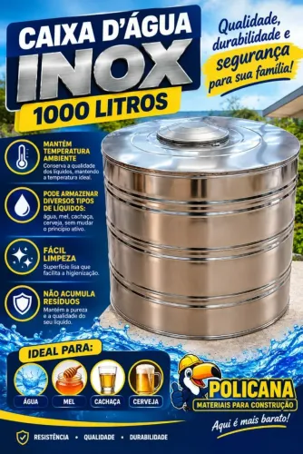 Caixa d água inox 1000 lts