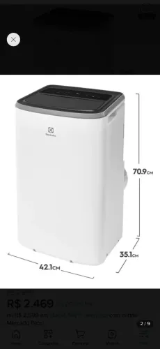 Ar condicionado portátil Electrolux