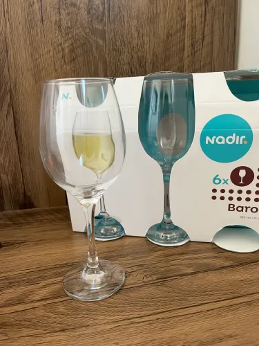 Kit 6 Taças Vidro Para Vinho/ Água 385Ml Nadir Figueiredo