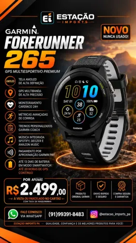 Relógio Garmin Forerunner 265 Original Lacrado