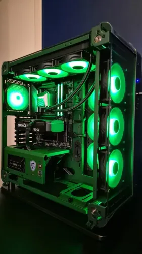 Gabinete de computador Thermaltake Core P6 TG Racing Green - estado de novo
