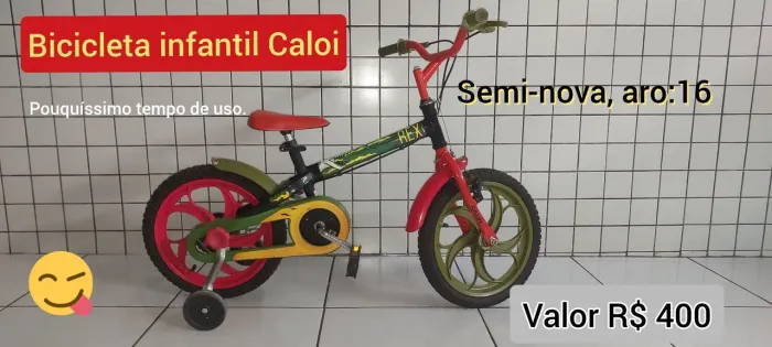 Bicicleta infantil aro 16 semi-nova T-rex